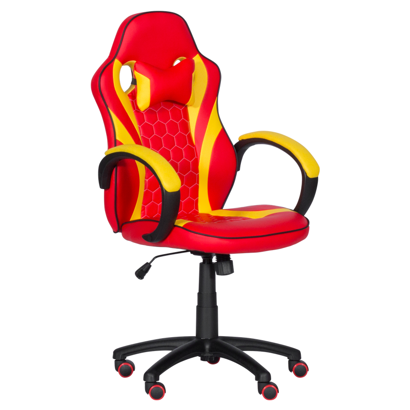 Геймърски стол - 6305 червен-жълт