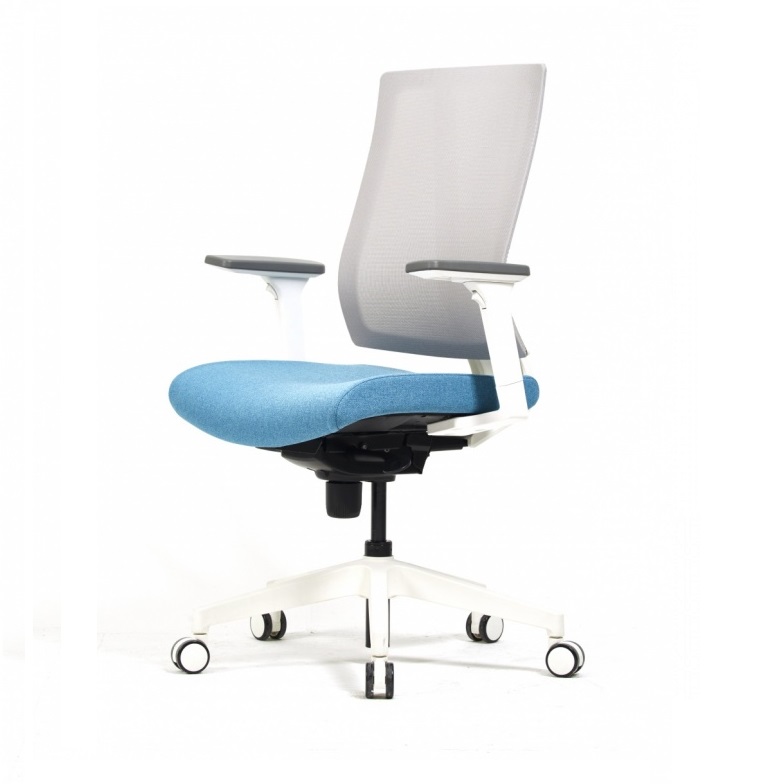 Офис стол - Dawon G1 White 3D Arm светлосин