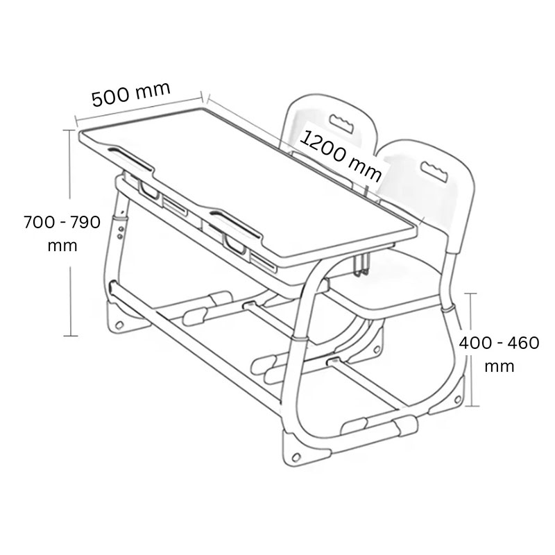 Регулируем ученически комплект чин и столове Smart Duo UP